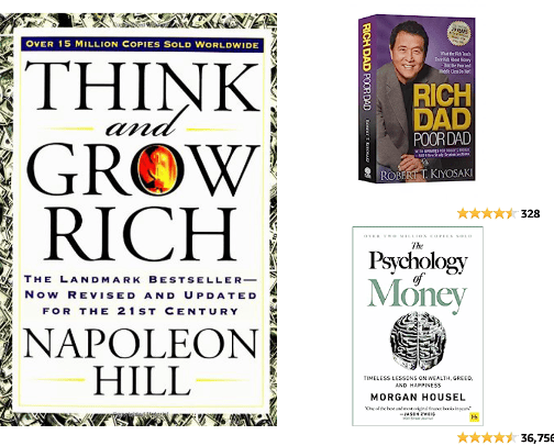 Books for creating wealth and money $$ cover photo collage