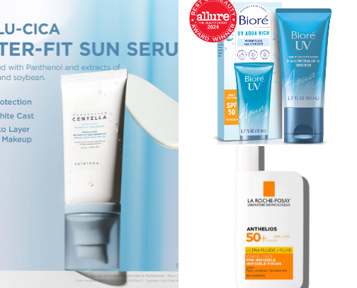 Best Sunscreens for a Wide Range of Skin Types🧴☀️ cover photo collage
