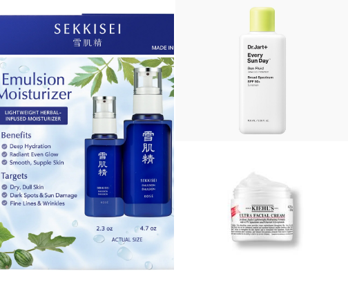 dry AND acne prone makeup and skincare cover photo collage