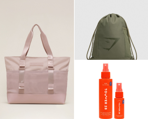 inside of my gym bag; cover photo collage