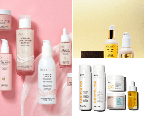 Skincare,beauty and hair products. cover photo collage