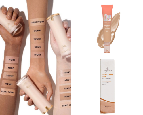 Acne-friendly local makeup products cover photo collage