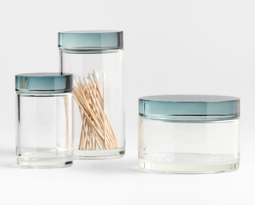 Bathrooms glass jars essentials cover photo collage