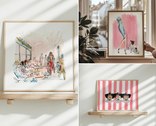 Level up your dorm room with cute art posters! cover photo collage