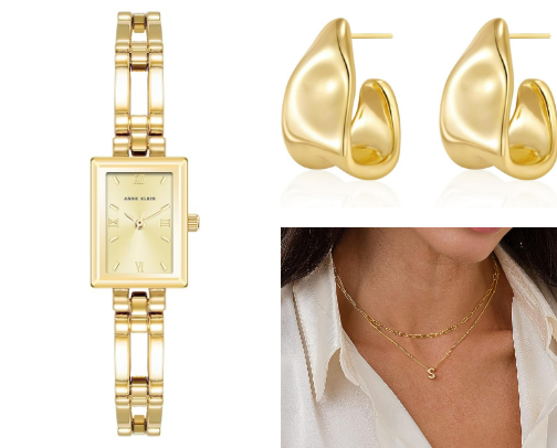 15 Trendy Gold Jewelry Items from Amazon cover photo collage