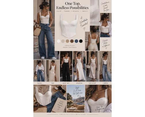All About White & Denim 🤍 | Timeless Outfit Ideas for Women cover photo collage
