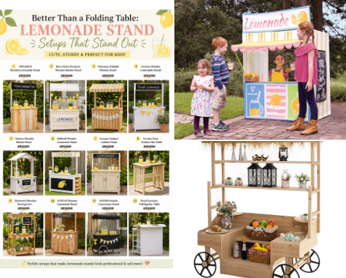 Best Lemonade Stand Tables & Setup Ideas for Kids cover photo collage