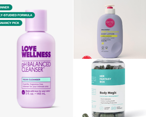 Body products cover photo collage