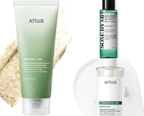 Korean skincare products cover photo collage