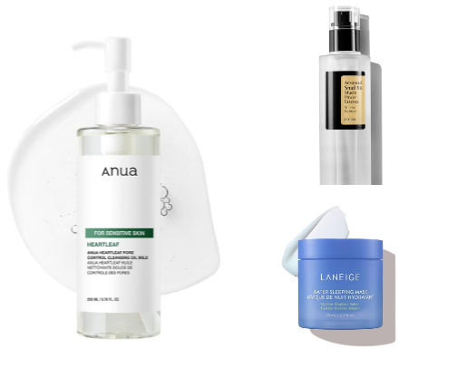 Skincare products cover photo collage
