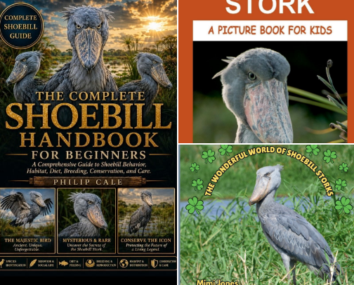 Shoebill Stork Books & Learning cover photo collage