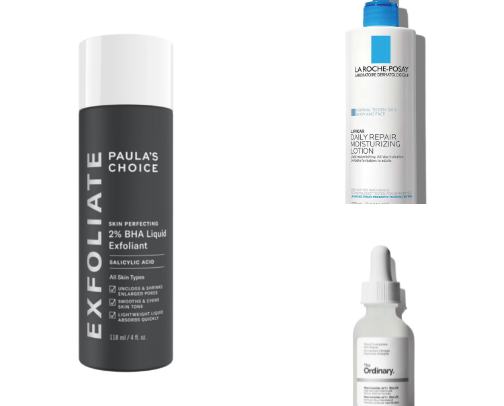 Skincare products for good-looking skin cover photo collage