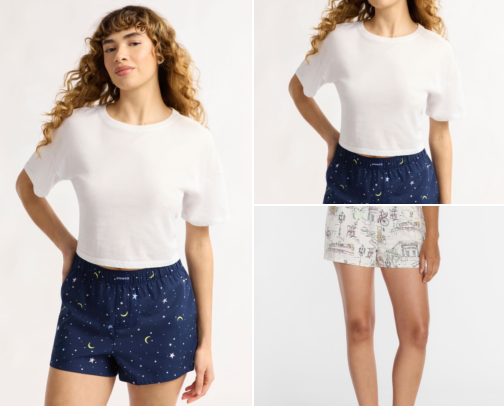 Women's Pajama Boxer Shorts cover photo collage