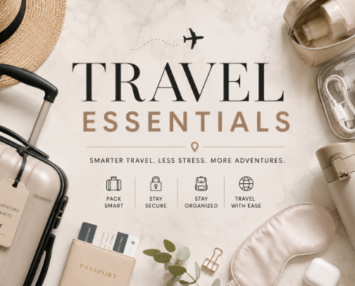 Travel Essentials I Never Leave Without cover photo collage