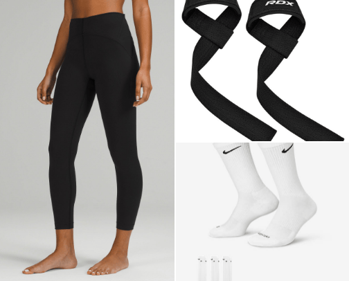 gym girl must haves. cover photo collage