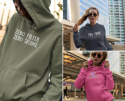 Almost Rude Threads Hoodies cover photo collage