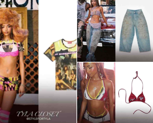 Tyla’s Outfit - Tyla’s ‘Jump’ Music Video cover photo collage