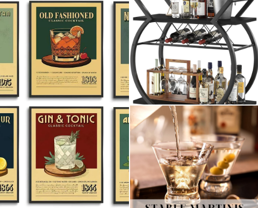Bar Cart Essentials for a Stylish Home Entertaining Space🥹🤍🤍 cover photo collage