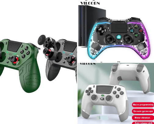 Controllers and accessories for PC and PS cover photo collage