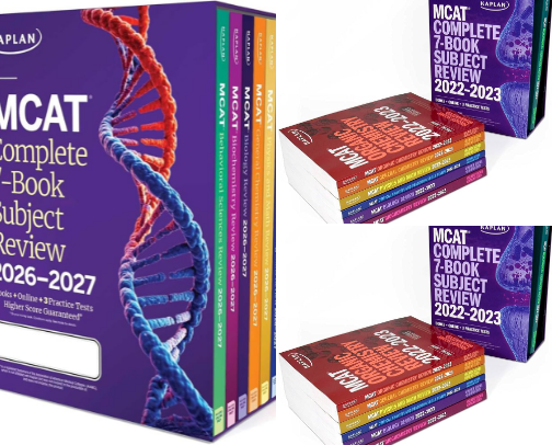Save & Read - MCAT Complete 7-Book Subject Review 2026-2027, Set Includes Books, Online Prep, 3 Practice Tests (Kaplan Test Prep) intensive prep collection cover photo collage