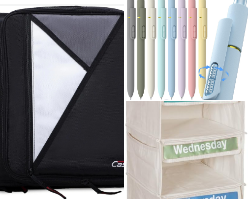 School supplies cover photo collage