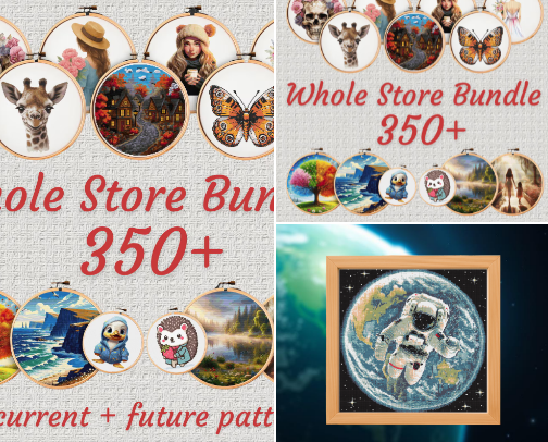 Space Cross Stitch Patterns cover photo collage