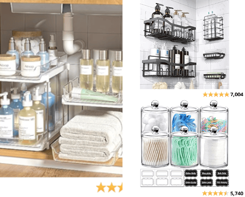 Bathroom organizers cover photo collage