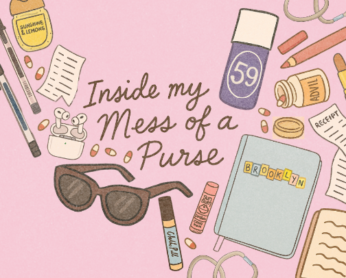 inside my mess of a purse 👜⭐️ cover photo collage