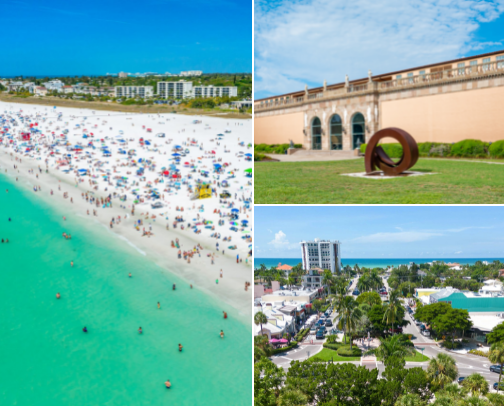 Sarasota & Siesta Key Day Trip Guide: Beaches, Ringling & St. Armands from Orlando cover photo collage