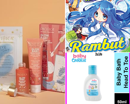 Various kinds of skin care needs for babies and children cover photo collage