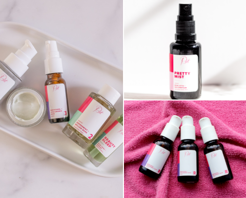 Clean makeup, beautiful colors, small business cover photo collage