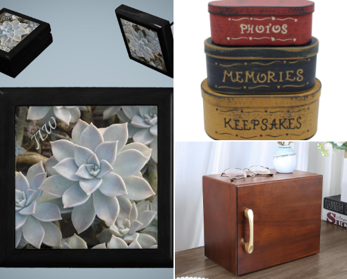 Where Memories Live: A Curated Collection of Keepsake Boxes cover photo collage