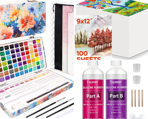 Art supplies cover photo collage