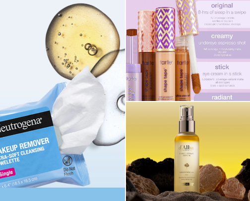 Products I swear by as a glam girlie cover photo collage
