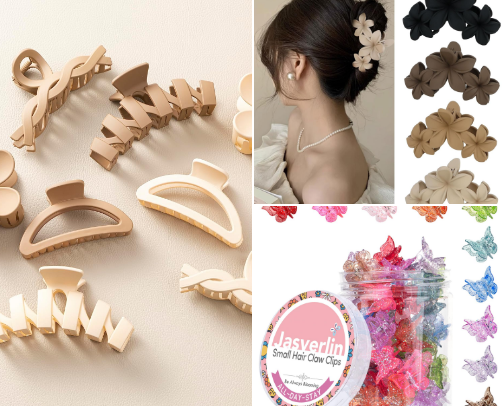 Cute Claw Clips, Hair Clips & Hair Ties for Everyday Hairstyles cover photo collage