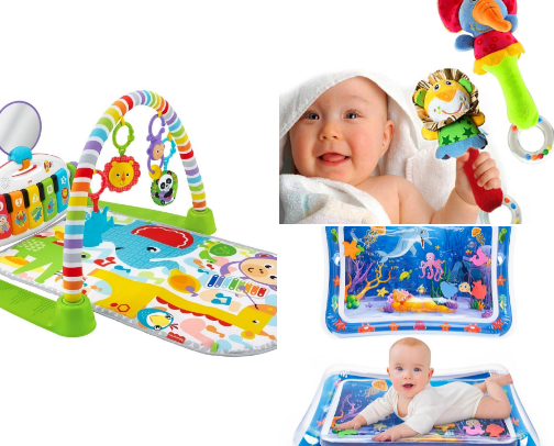 Ages 0-1 toys that are essential for development and growth cover photo collage