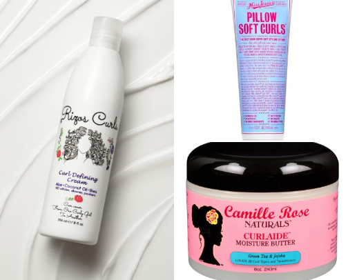 Curly hair products cover photo collage