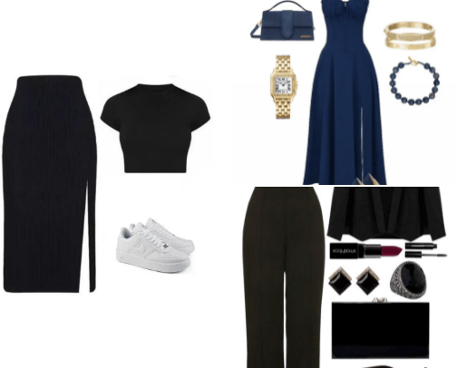 Clothing combinations cover photo collage