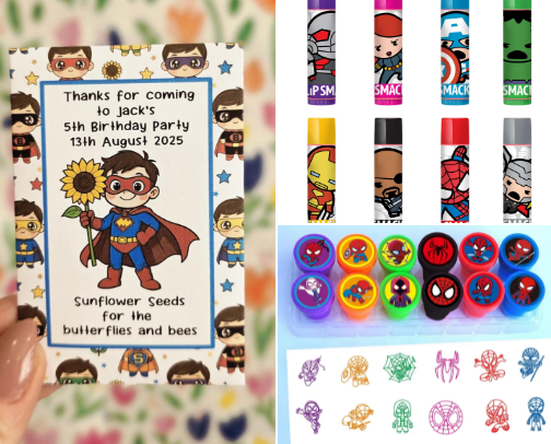 Superhero Party Bag Fillers Kids and Parents will Love (Fun, Affordable & Not Total Tat) cover photo collage