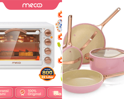 Mecco aesthetic electric oven 22 liter cover photo collage