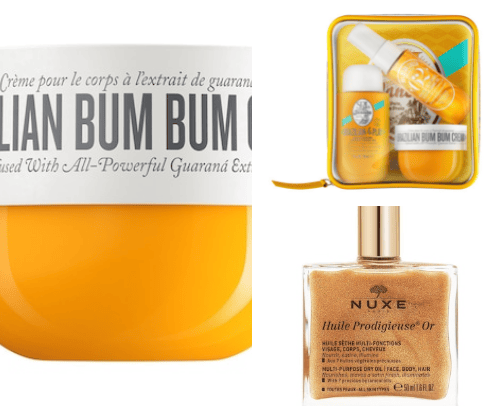 Body care products cover photo collage
