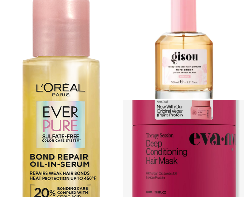 Essential hair care products for people with dry, oily, and damaged hair cover photo collage