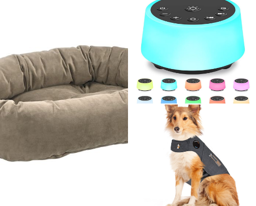 Things I use to help my anxious dog. cover photo collage