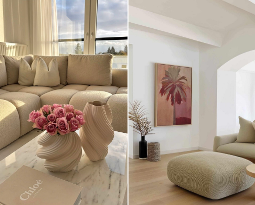 Oatmeal beige decor✨ cover photo collage