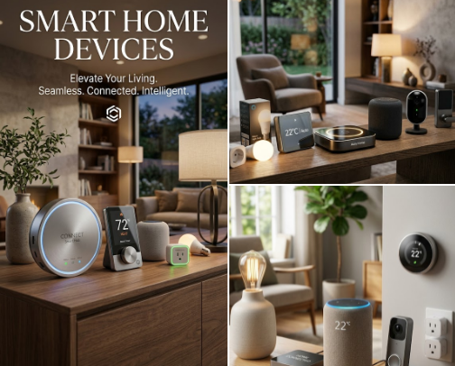 Turn your home into a smart living space in minutes. cover photo collage