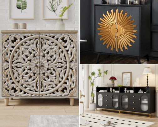 Discover Style with Our Accent Cabinet Selection! cover photo collage