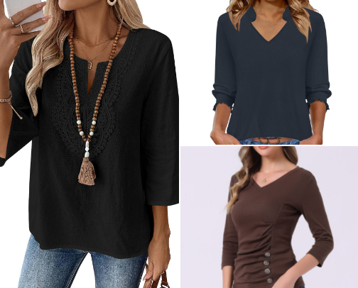 Boho Three-Quarter Sleeve Tops That Still Work in the Office cover photo collage