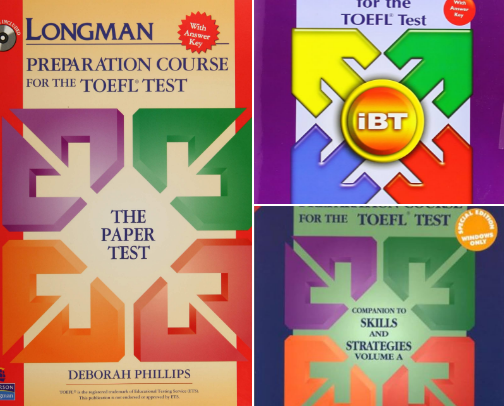 Save & Read - Longman Preparation Course For The TOEFL Test and CD-ROM study bundle cover photo collage