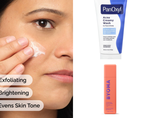 Everyday skincare products for acne prone skin cover photo collage