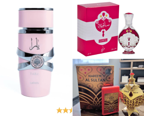 Arabian Perfume oils cover photo collage